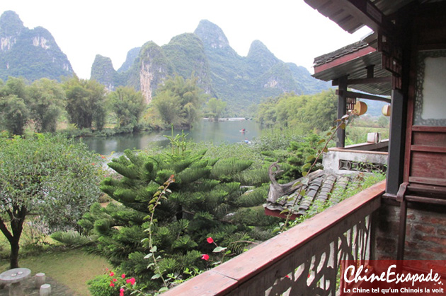 Vue depuis l'hôtel de Yangshuo