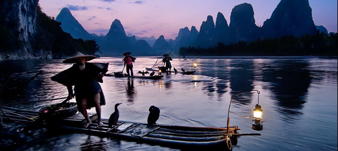 Pêche au cormoran Guilin Guangxi