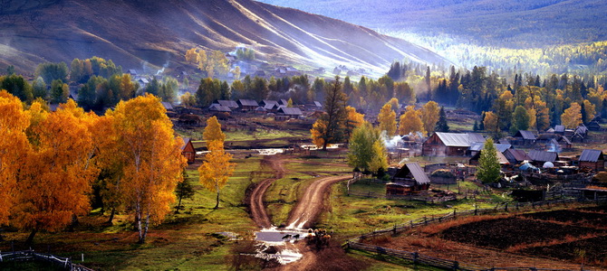 Villages de l'ethnie Tuva Altaï Xinjiang
