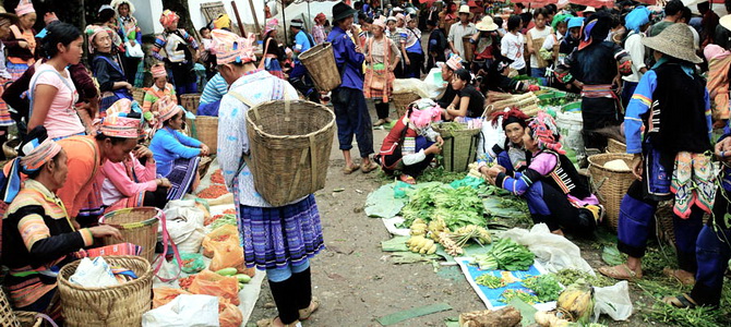 Marché de Laomeng Honghe Yunnan