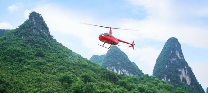 Tour en hélicoptère sur la rivière Li Yangshuo Guangxi