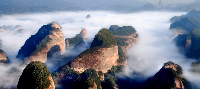 Géoparc de Bajiao Zhai Guilin Guangxi