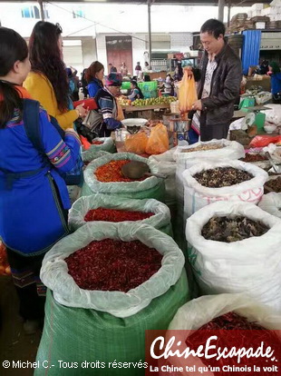 Voyage Chine Escapade, Michel C., marché de Honghe