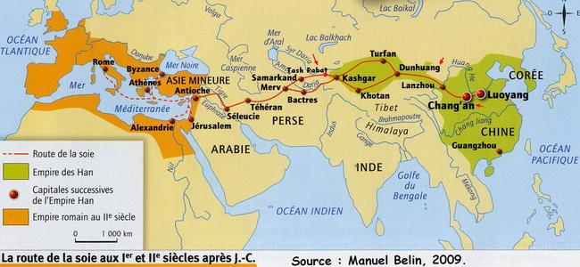 Carte Route de la Soie, Chine Escapade
